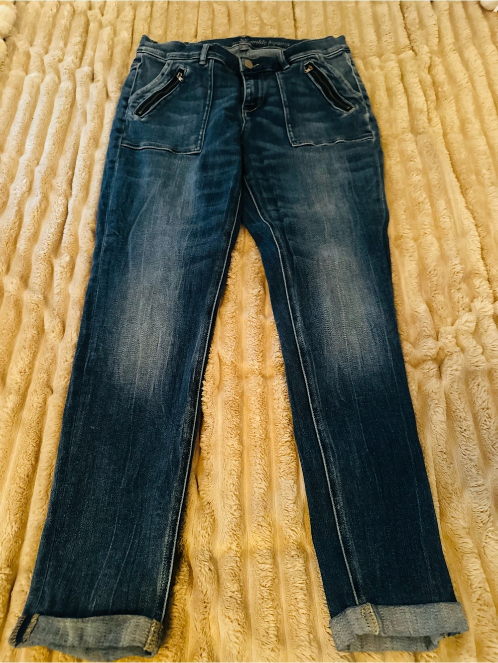 New York & Company Dark Blue Boot Cut Jeans